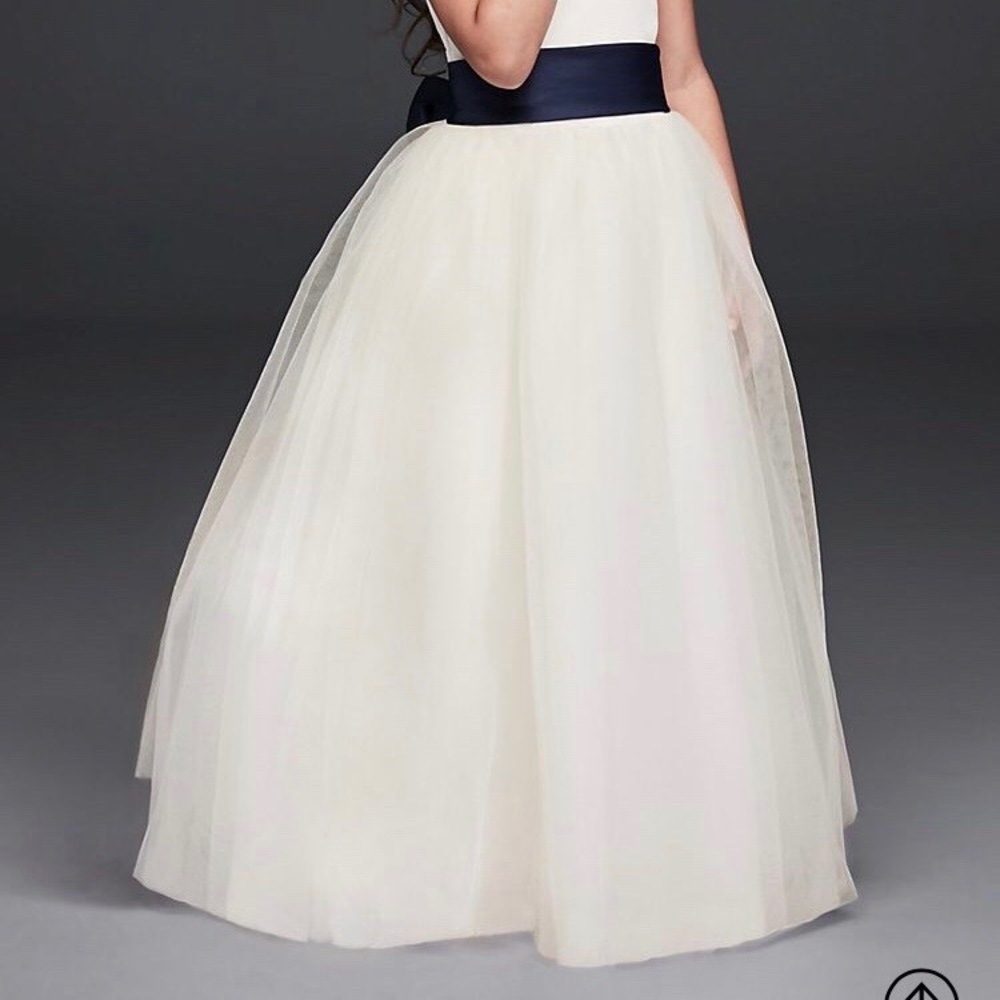 Satin flower girl dress with tulle skirt